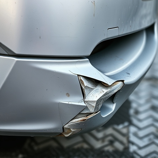 damaged car bumper