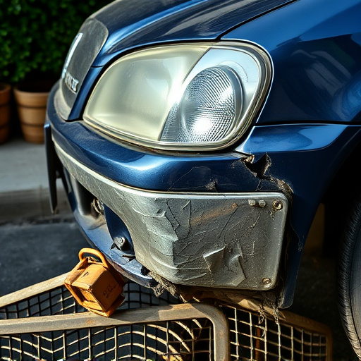 damaged car bumper