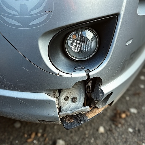 damaged car bumper
