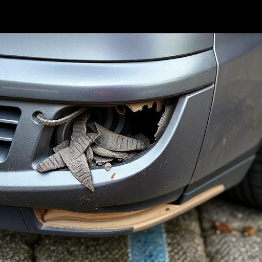 damaged car bumper