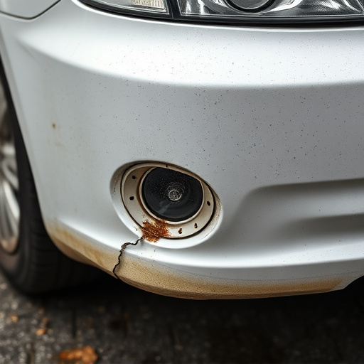 damaged car bumper