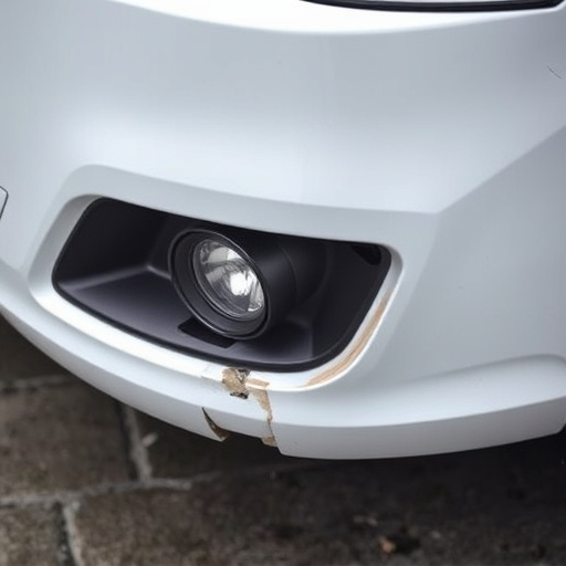 damaged car bumper