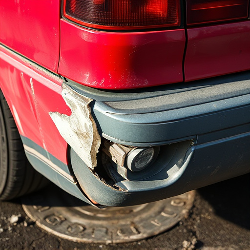 damaged car bumper