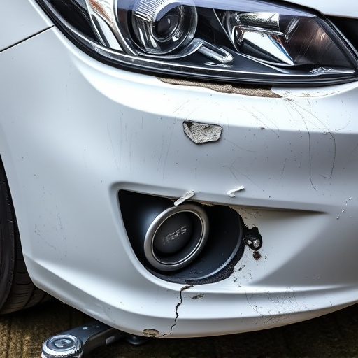 damaged car bumper