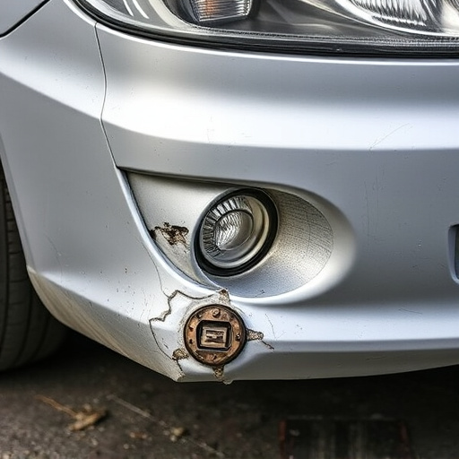 damaged car bumper