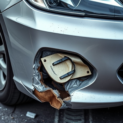 damaged car bumper