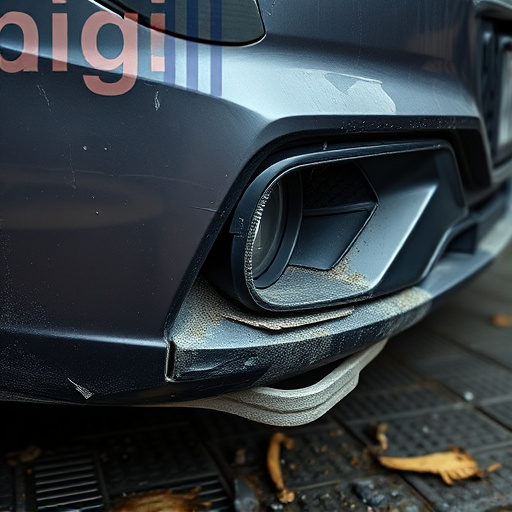 damaged car bumper