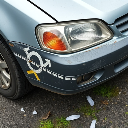 damaged car bumper