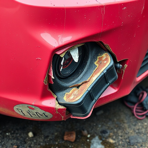 damaged car bumper