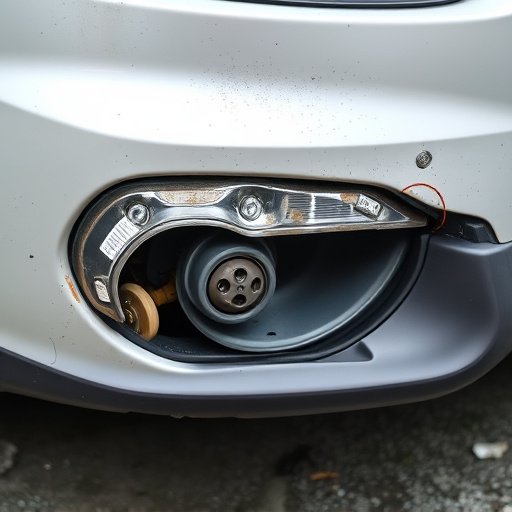 damaged car bumper