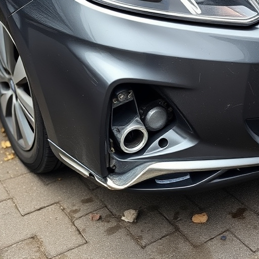 damaged car bumper