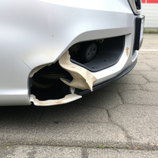 damaged car bumper