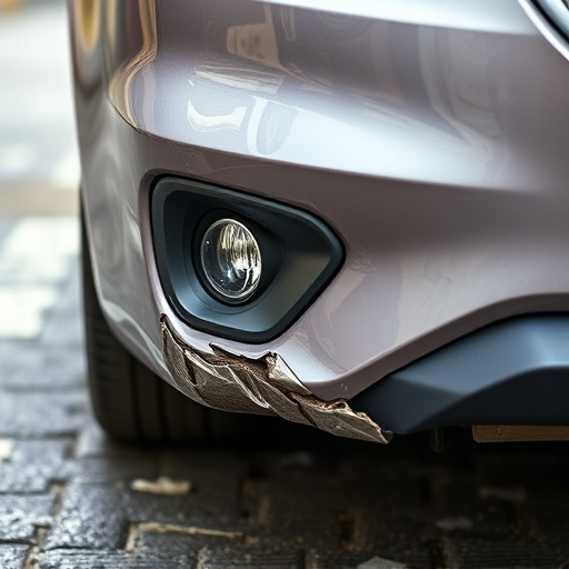 damaged car bumper