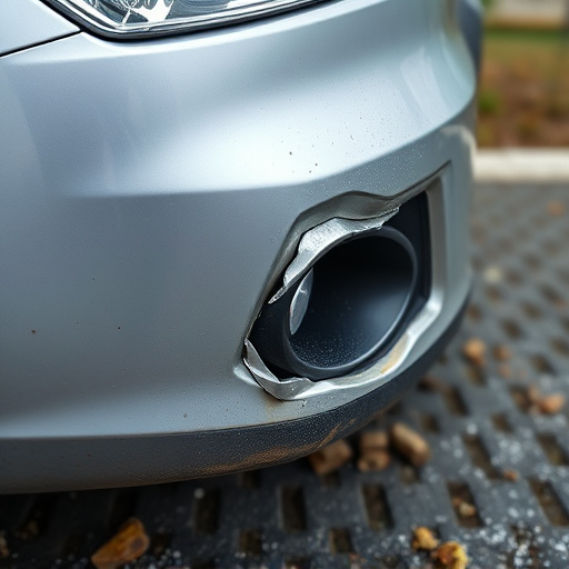 damaged car bumper
