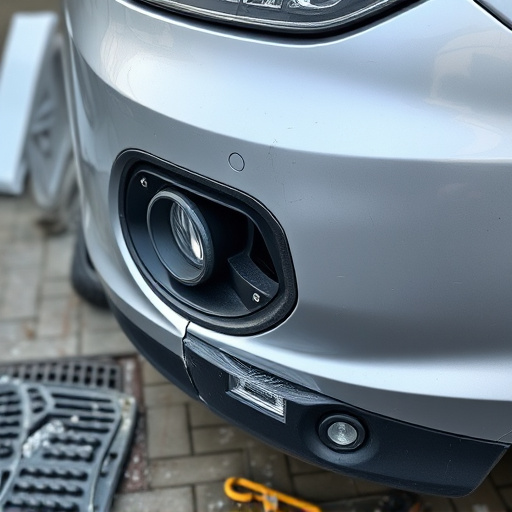 damaged car bumper