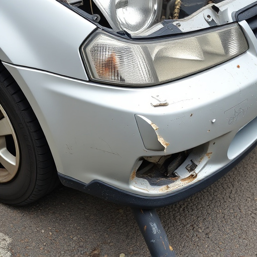 damaged car bumper