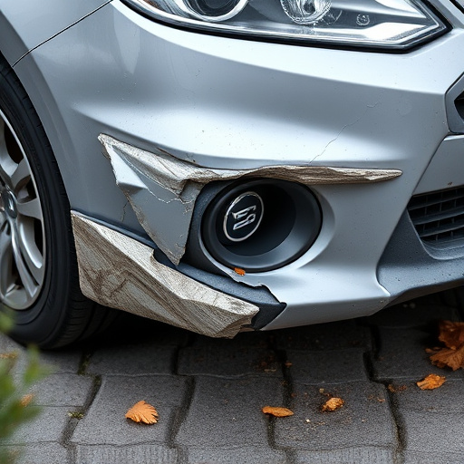 damaged car bumper