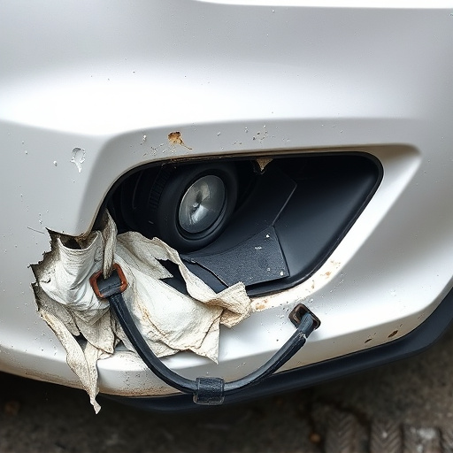 damaged car bumper