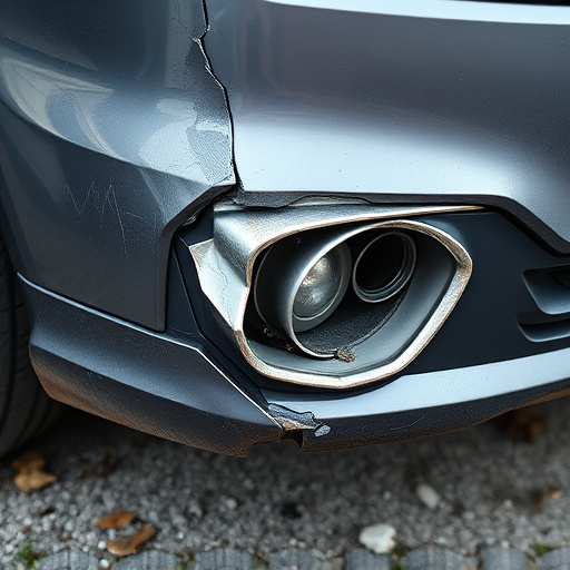 damaged car bumper