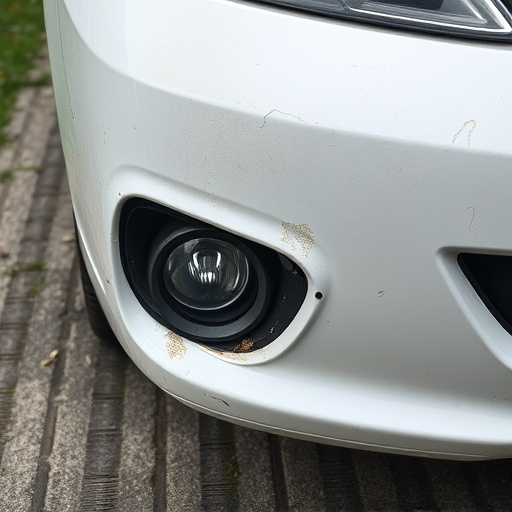 damaged car bumper