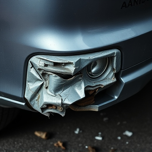 damaged car bumper