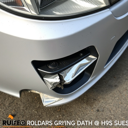 damaged car bumper
