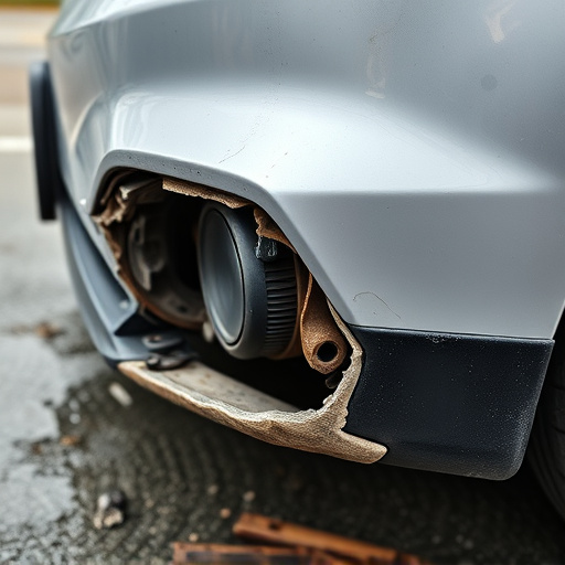 damaged car bumper