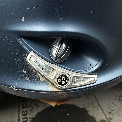 damaged car bumper