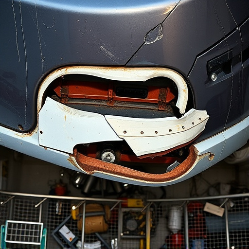 damaged car bumper