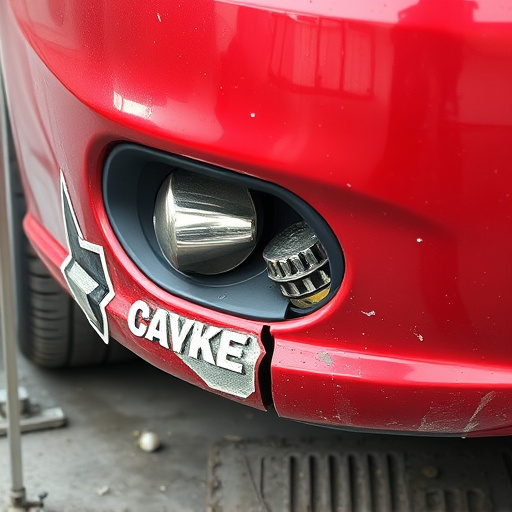 damaged car bumper