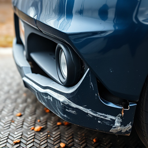 damaged car bumper