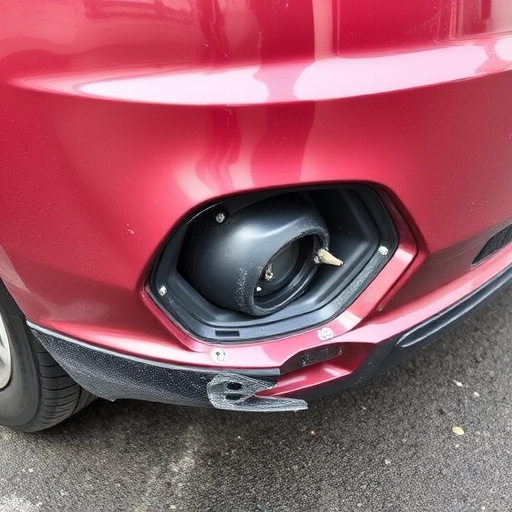 damaged car bumper