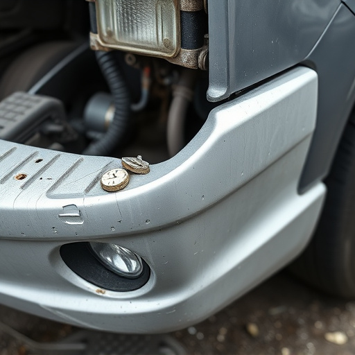 damaged car bumper
