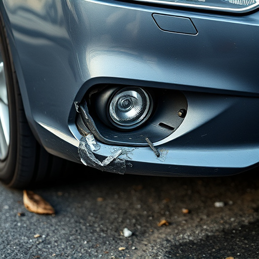 damaged car bumper