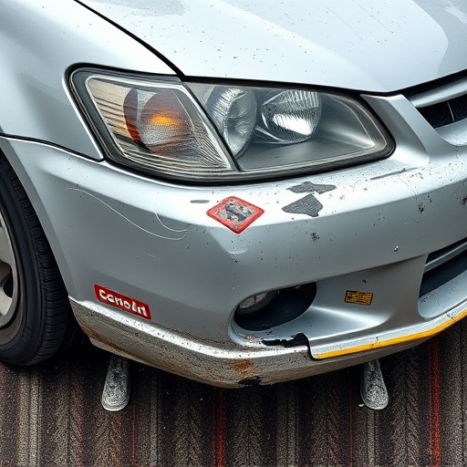 damaged car bumper