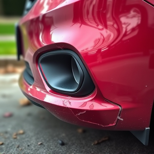 damaged car bumper