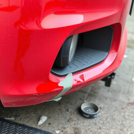 damaged car bumper