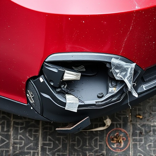damaged car bumper