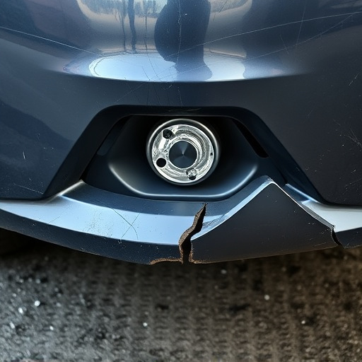 damaged car bumper
