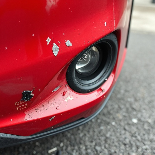 damaged car bumper