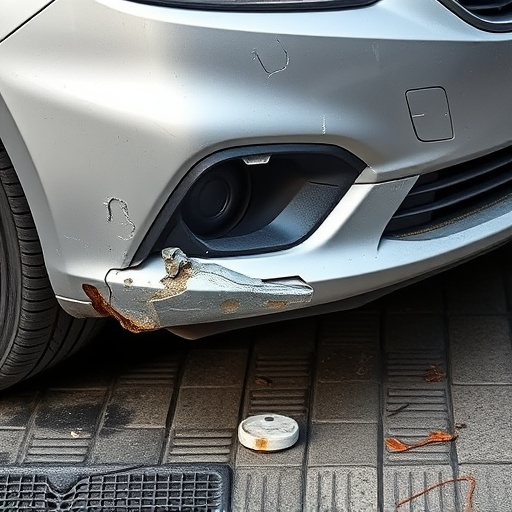 damaged car bumper