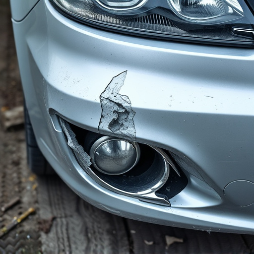 damaged car bumper