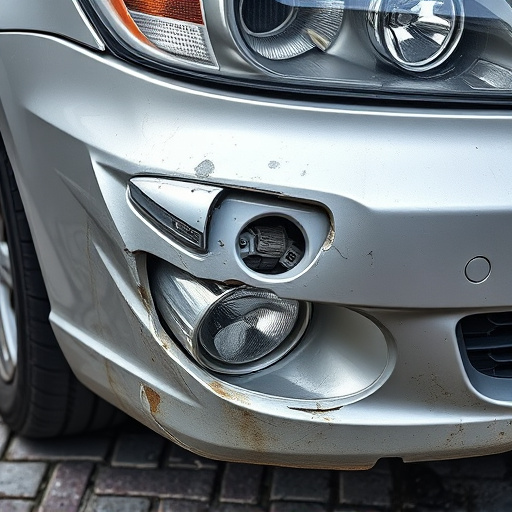 damaged car bumper