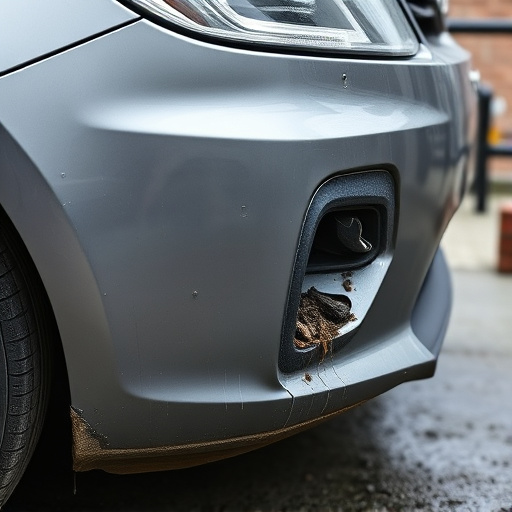 damaged car bumper