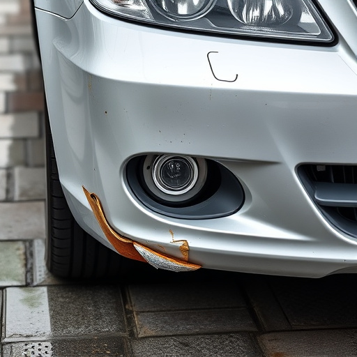 damaged car bumper