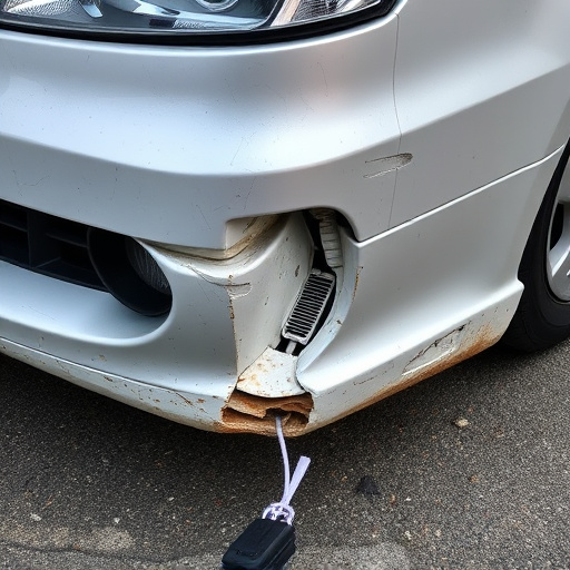 damaged car bumper