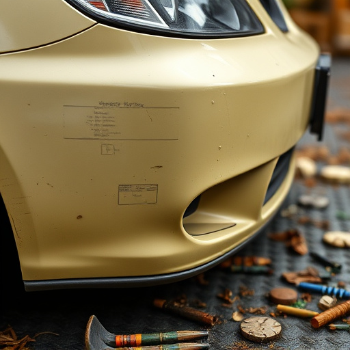 damaged car bumper
