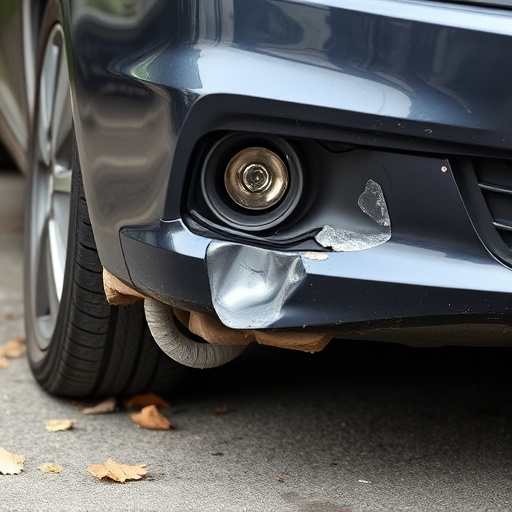 damaged car bumper