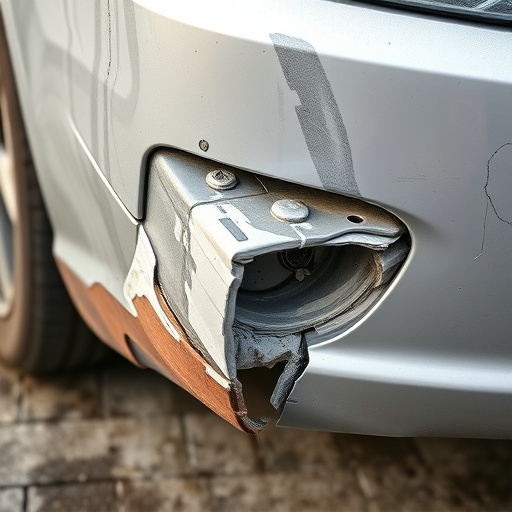 damaged car bumper