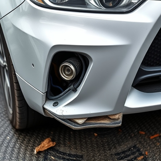 damaged car bumper